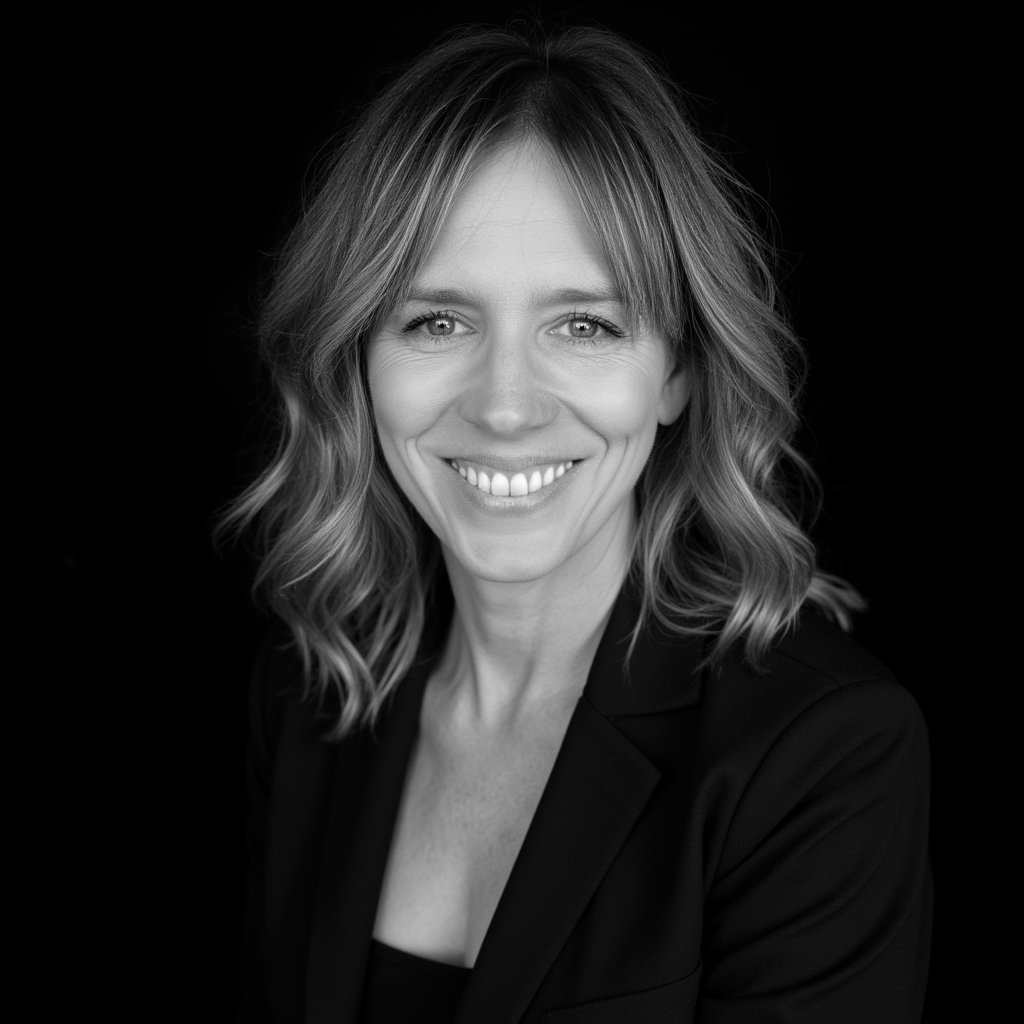 Melissa Knight Taylor black and white studio photo.